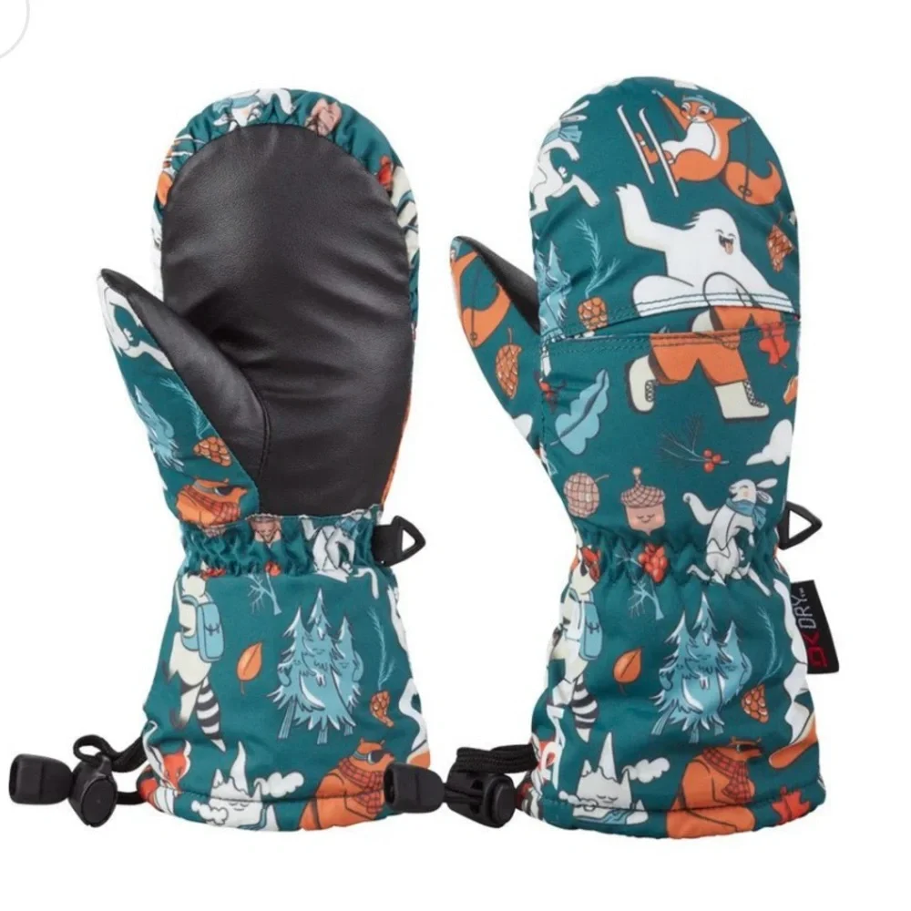 Dakine - Kids Winter Scrambler Mittens - “Snowday” Print.  Size 2-3y